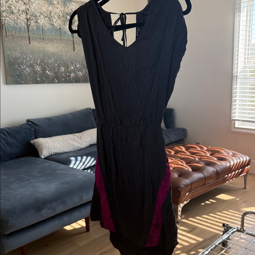 Express Gray and Purple Open back Dress